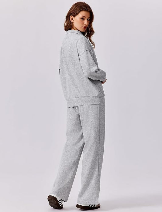 Women’s 2-Piece 1/4 Zip Lounge Set | Sweatpants