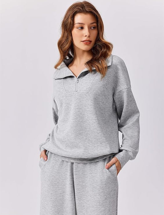 Women’s 2-Piece 1/4 Zip Lounge Set | Sweatpants