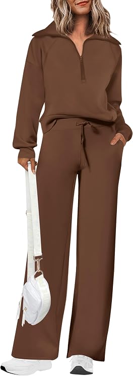 Women’s 2-Piece Matching Lounge Set | Half-Zip Sweatsuit