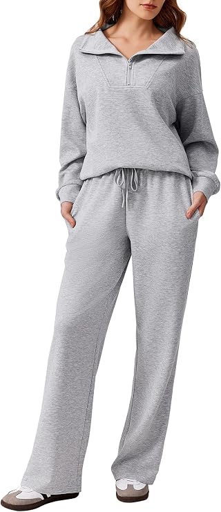 Women’s 2-Piece 1/4 Zip Lounge Set | Sweatpants