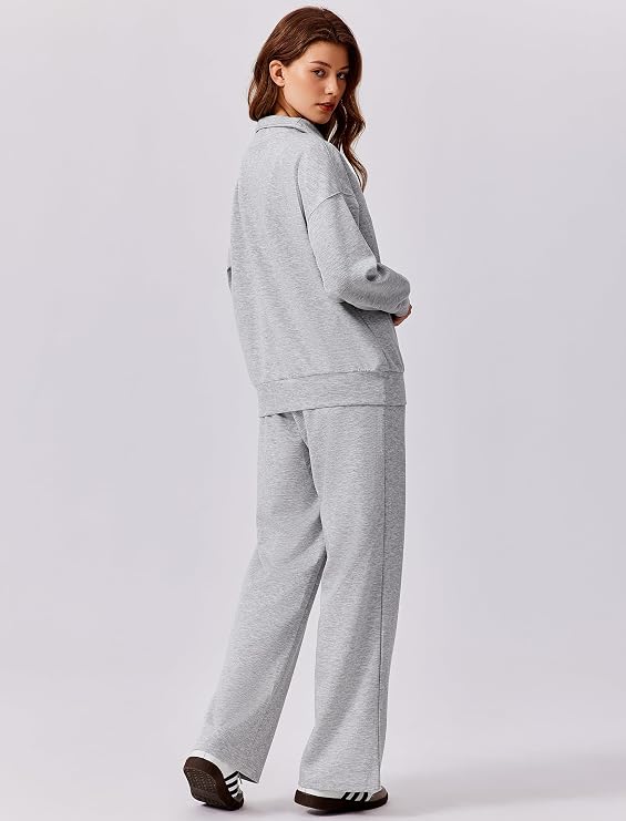 Women’s 2-Piece 1/4 Zip Lounge Set | Sweatpants