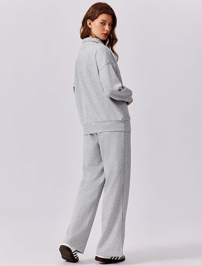 Women’s 2-Piece 1/4 Zip Lounge Set | Sweatpants