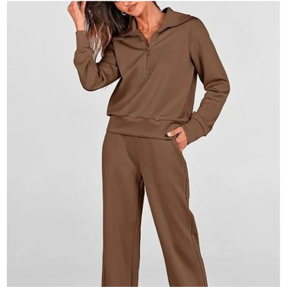 Women’s 2-Piece Matching Lounge Set | Half-Zip Sweatsuit