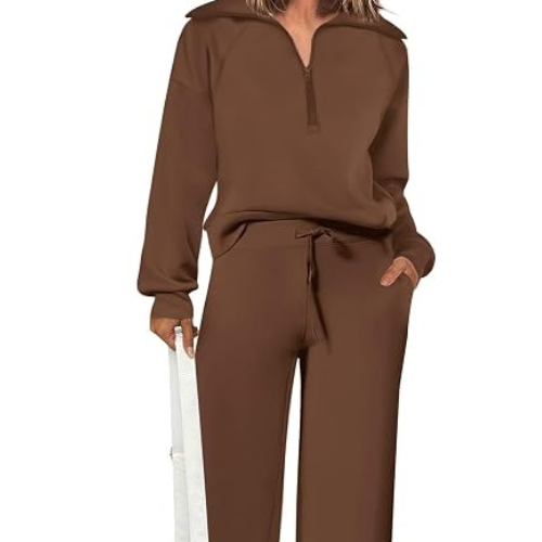 Women’s 2-Piece Matching Lounge Set | Half-Zip Sweatsuit